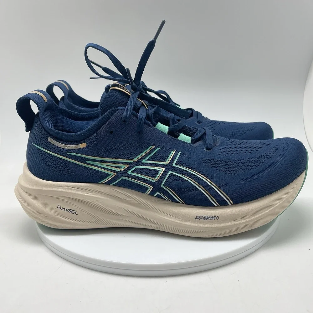 Asics Sneakers Womens 13 Wide Gel Nimbus 26 1012B602 Blue Running Shoes‎